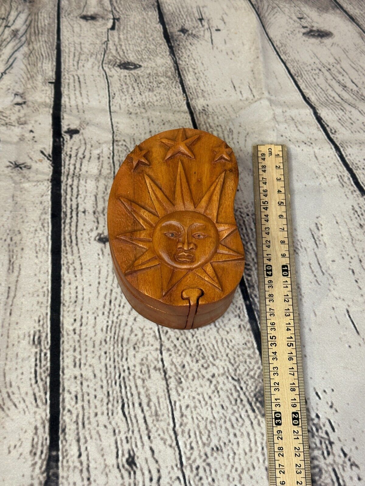 Sun And Moon Spirit 4 Bit Wooden Puzzle Box Secret Box Magic Trinket Handmade