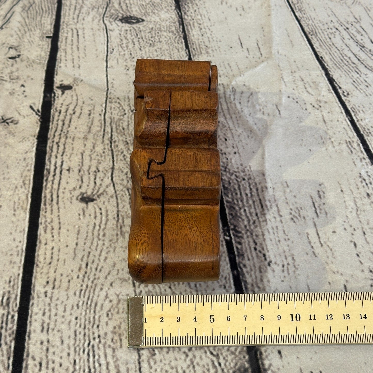 Carved Gecko Lizard 4 Bit Wooden Puzzle Box Secret Box Magic Trinket Handmade