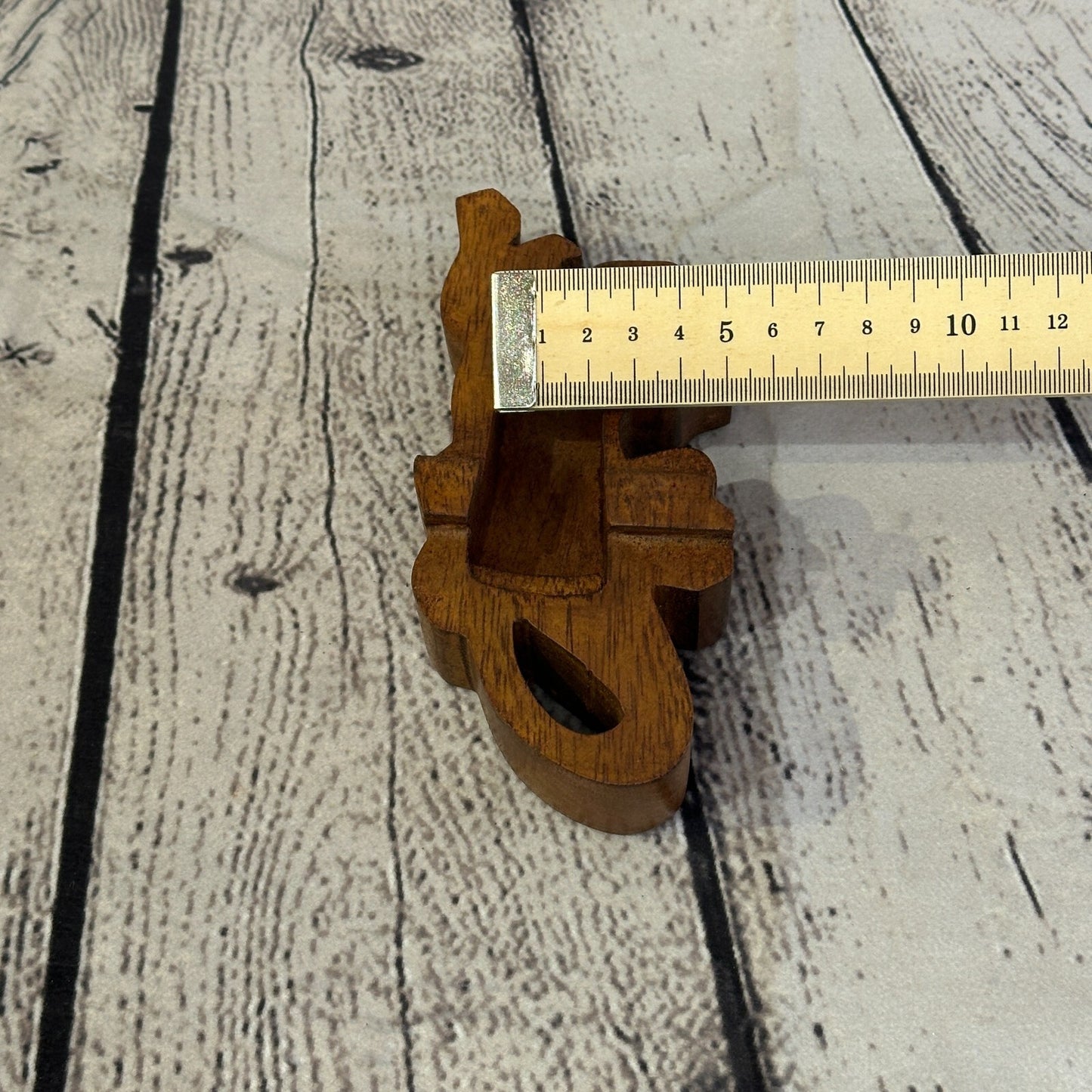 Carved Gecko Lizard 4 Bit Wooden Puzzle Box Secret Box Magic Trinket Handmade