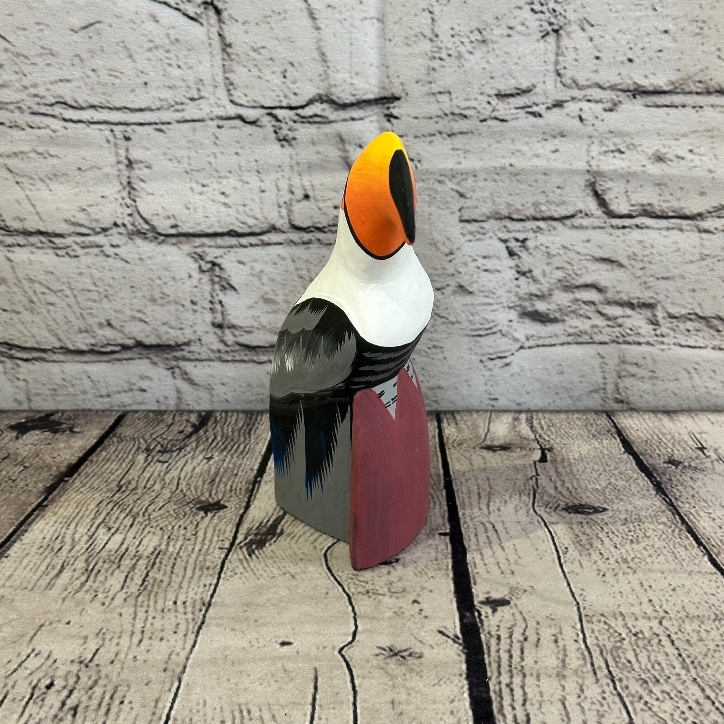 15cm Black Toucan Bird Ornament Statue Fair Trade Hand Made Carved Wood