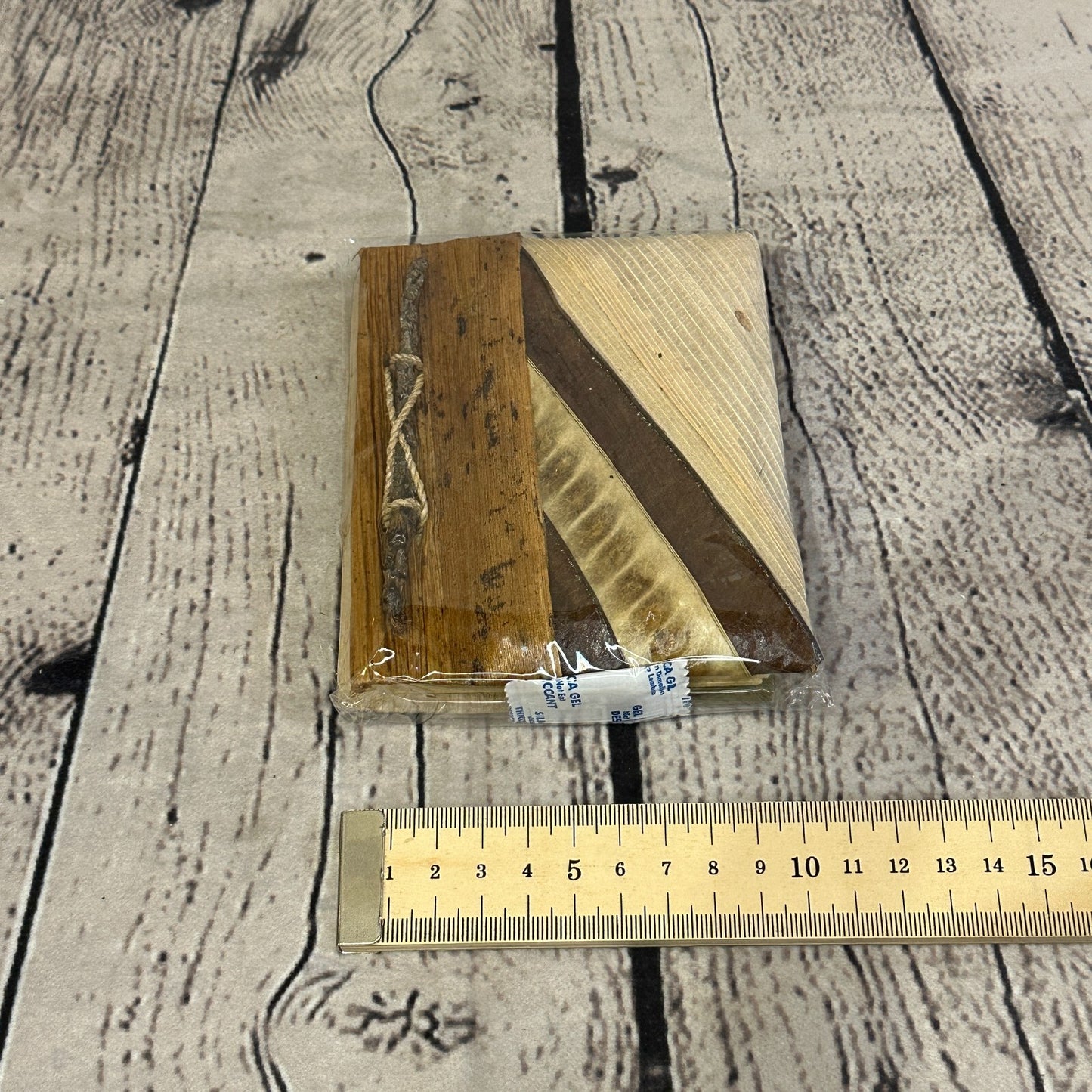 Natural Leaf Note Book 12cm x 10cm With Paper Made From Bamboo Pulp Design 3