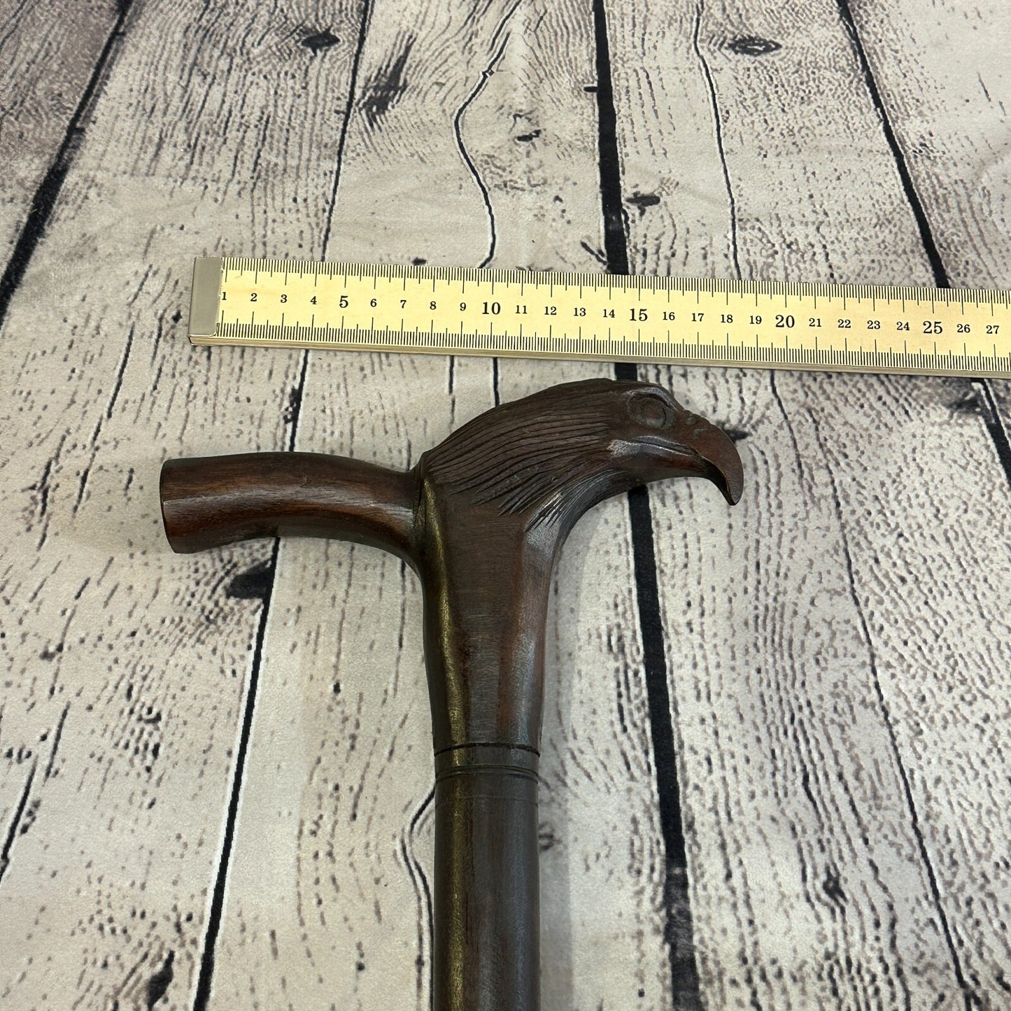 Eagle Head 90cm Tribal African Walking Stick Cane Hand Carved Dark Wood