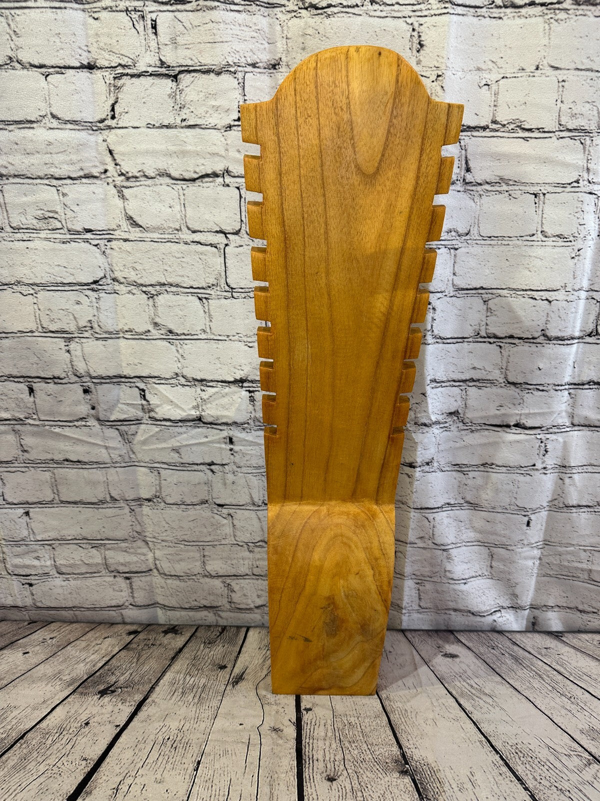 70cm Hand Carved Wooden Necklace On Base Chain Jewellery Display Stand Bust