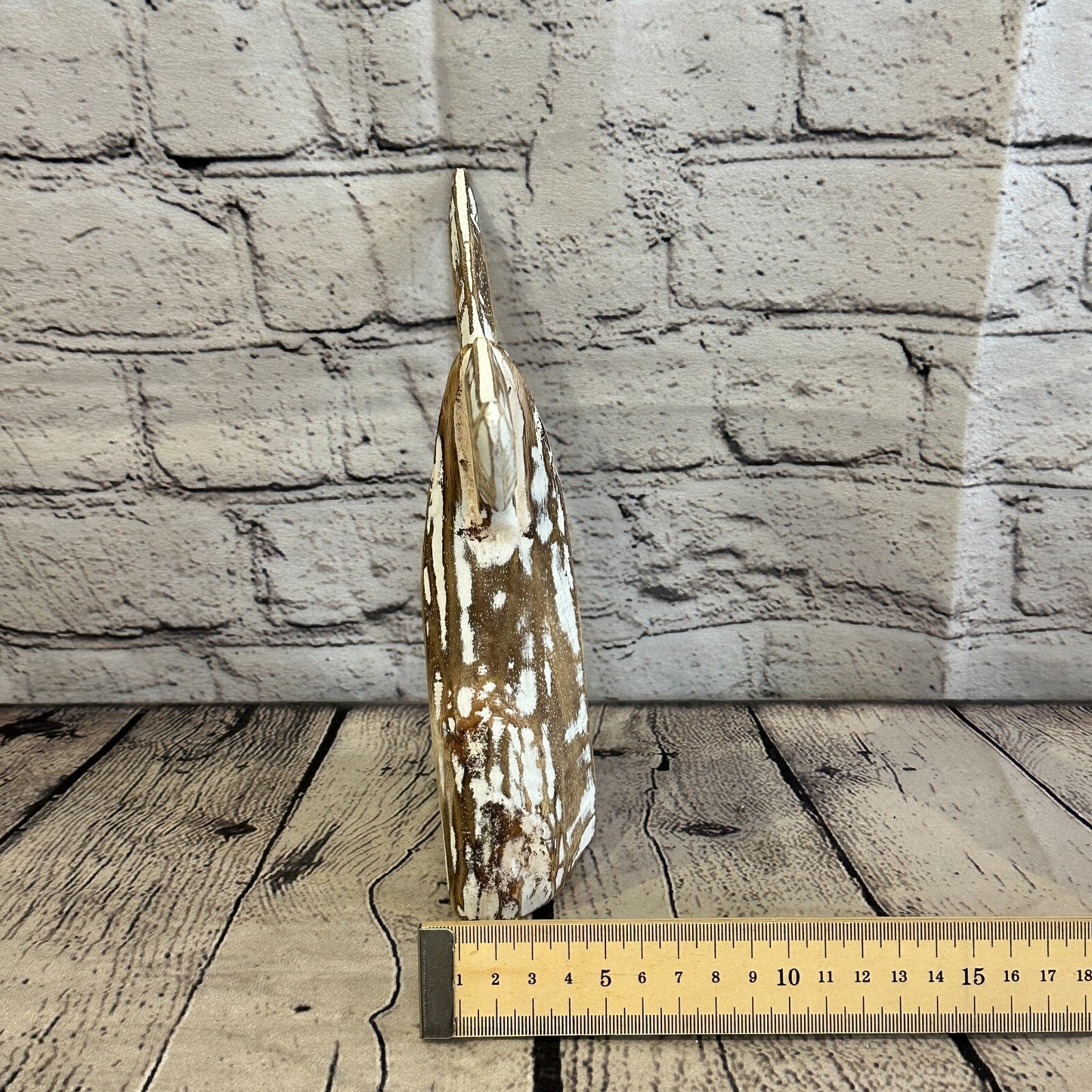 20cm x 18cm Whale Tail Brown Fish Wood Coastal Ocean Bathroom Decoration