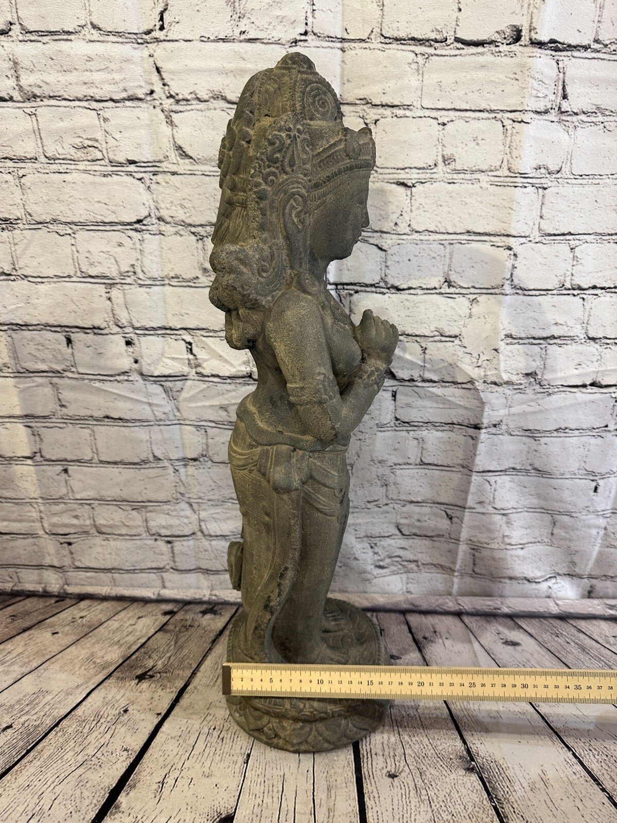Shiva Goddess Stone Garden 65cm x 18cm Ornament Outdoor Indoor Statue Hindu