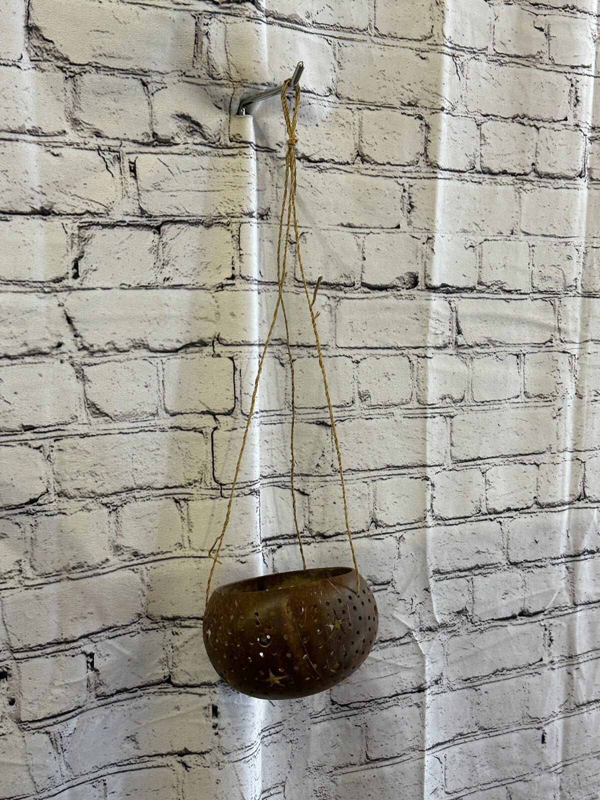 Plain Coconut Shell Hanging Basket Orchid Planter Balcony Decorative Vase Flower
