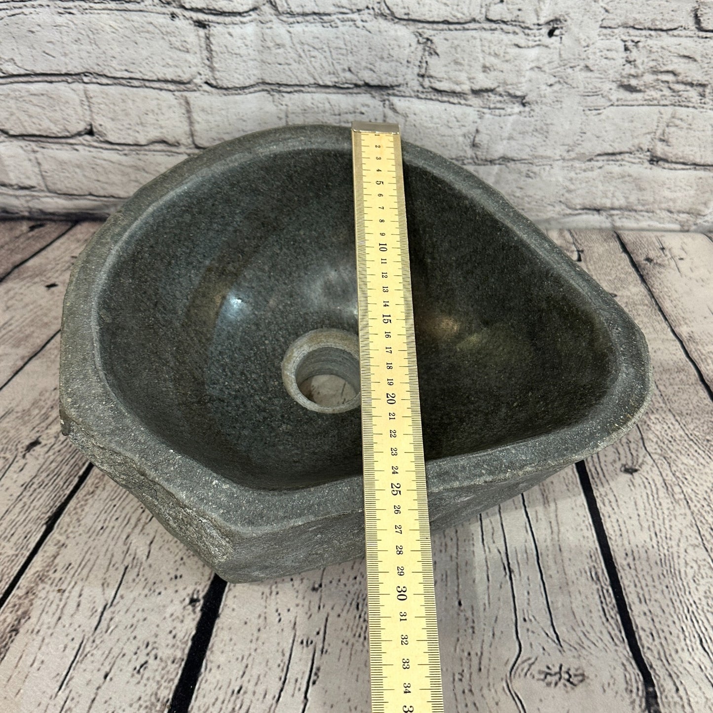 32cm x 27cm River Stone Sink Basin Bowl Natural for Bathroom Washroom Oval No 34