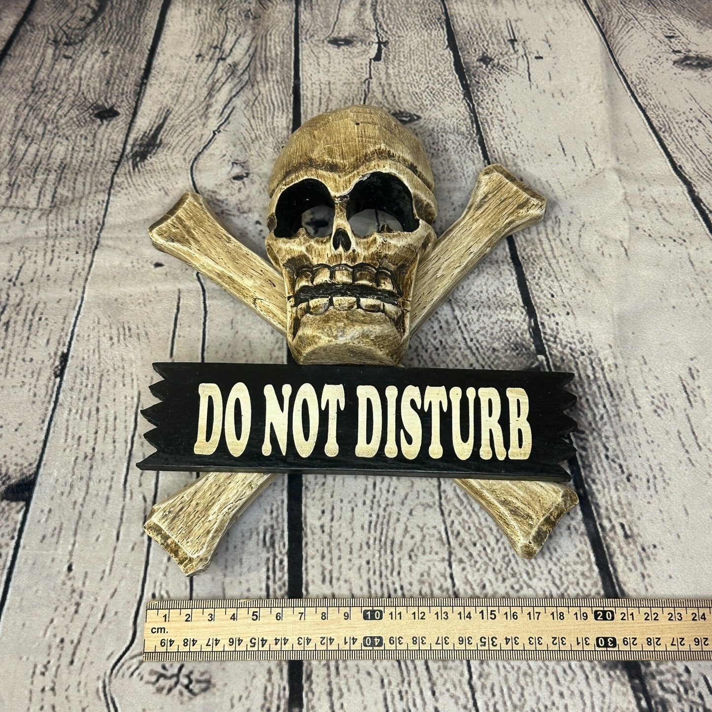 Skull & Crossbones Do Not Disturb Pirate Sign Door Plaque 20cm x 20cm Handmade