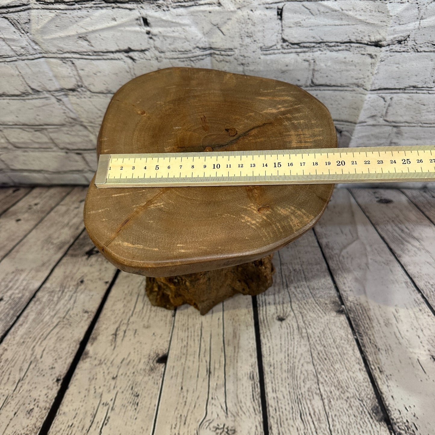 27cm x 20cm Teak Root Wood Mushroom Coffee Table Side Table Home Furniture No 2