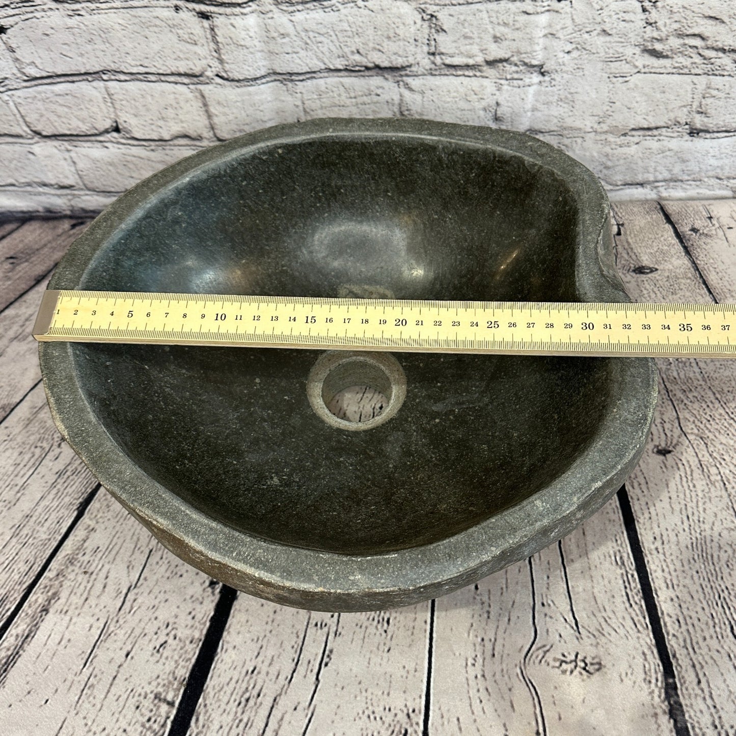 34cm x 31cm River Stone Sink Basin Bowl Natural for Bathroom Washroom Oval No 22