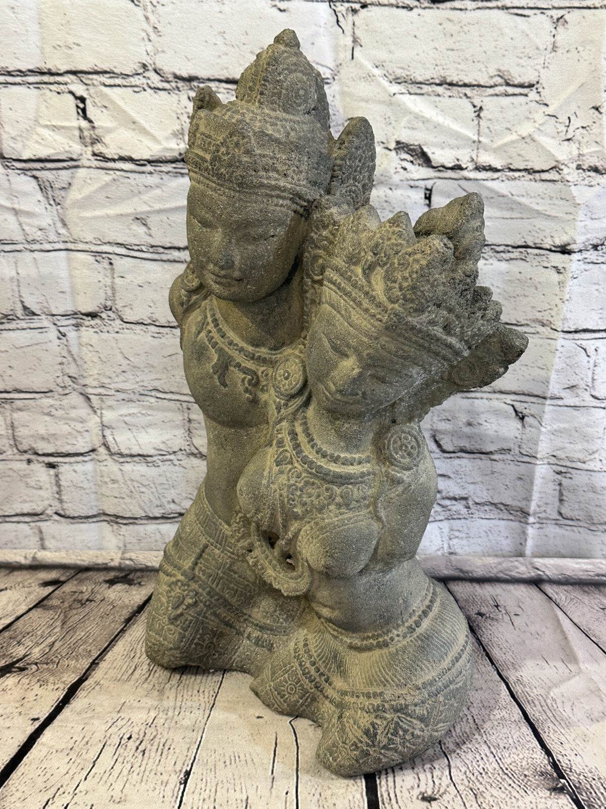 Rama & Sita Stone Garden 45cm x 25cm Ornament Outdoor Indoor Statue Hindu