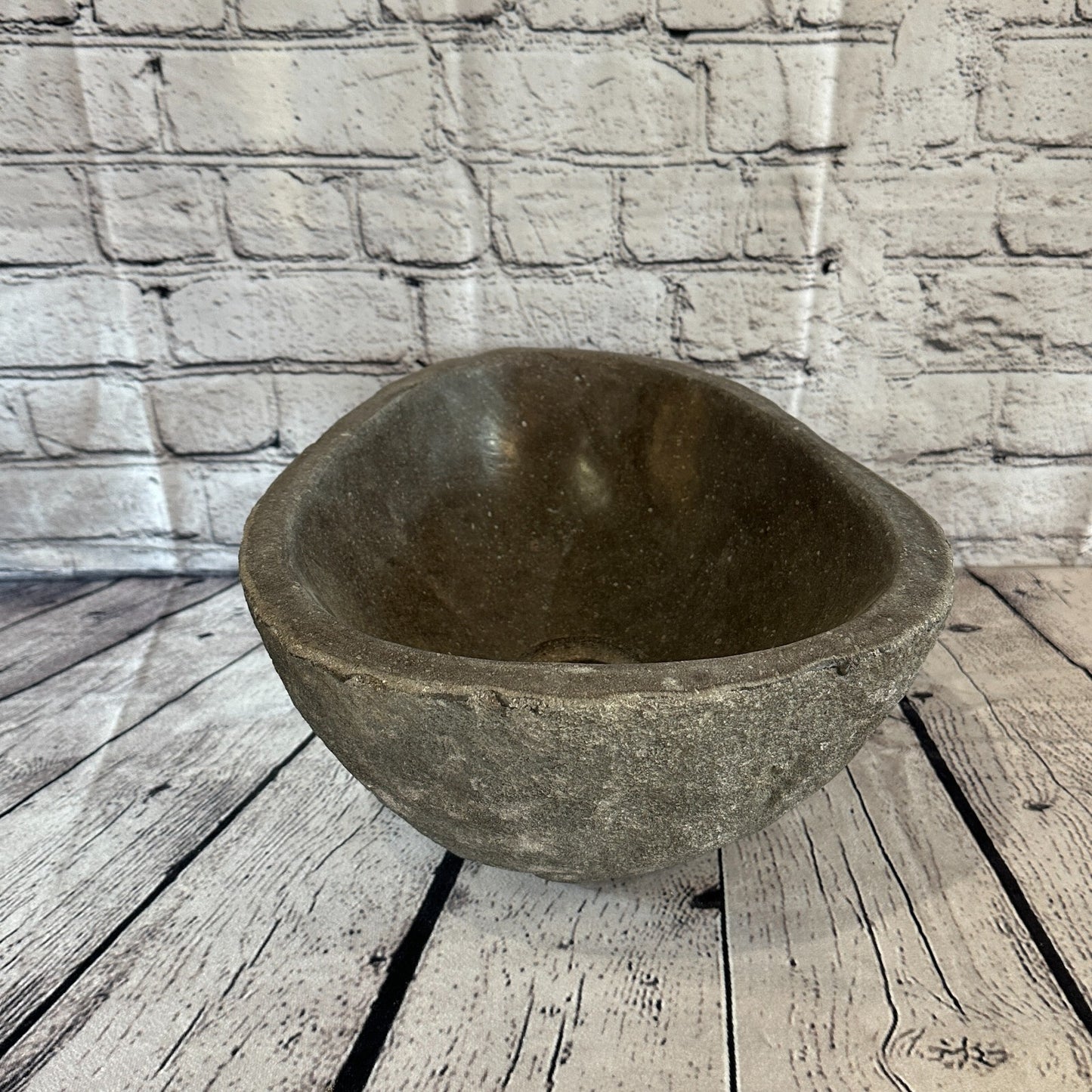 31cm x 27cm River Stone Sink Basin Bowl Natural for Bathroom Washroom Oval No 12