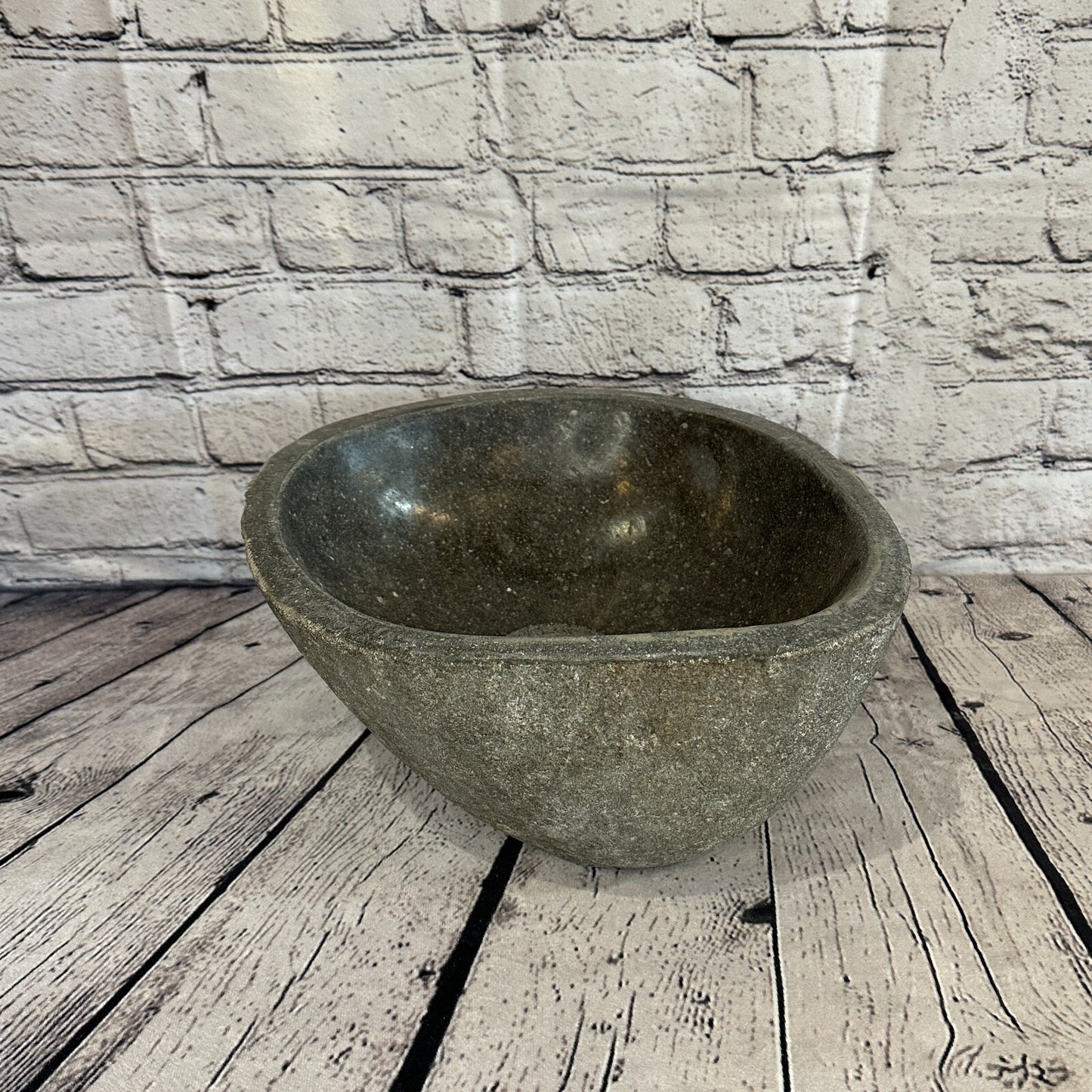 28cm x 26cm River Stone Sink Basin Bowl Natural for Bathroom Washroom Oval No 18