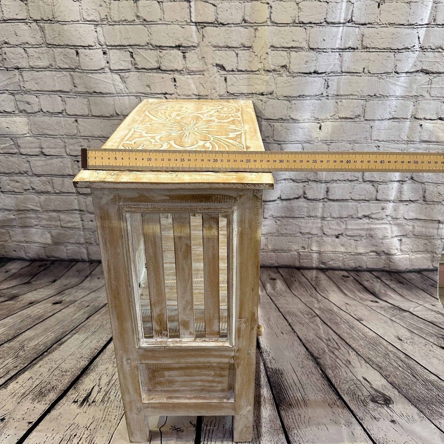 60cm x 60cm White 2 Draw Wooden Side Cabinet Living Hallway Storage Furniture