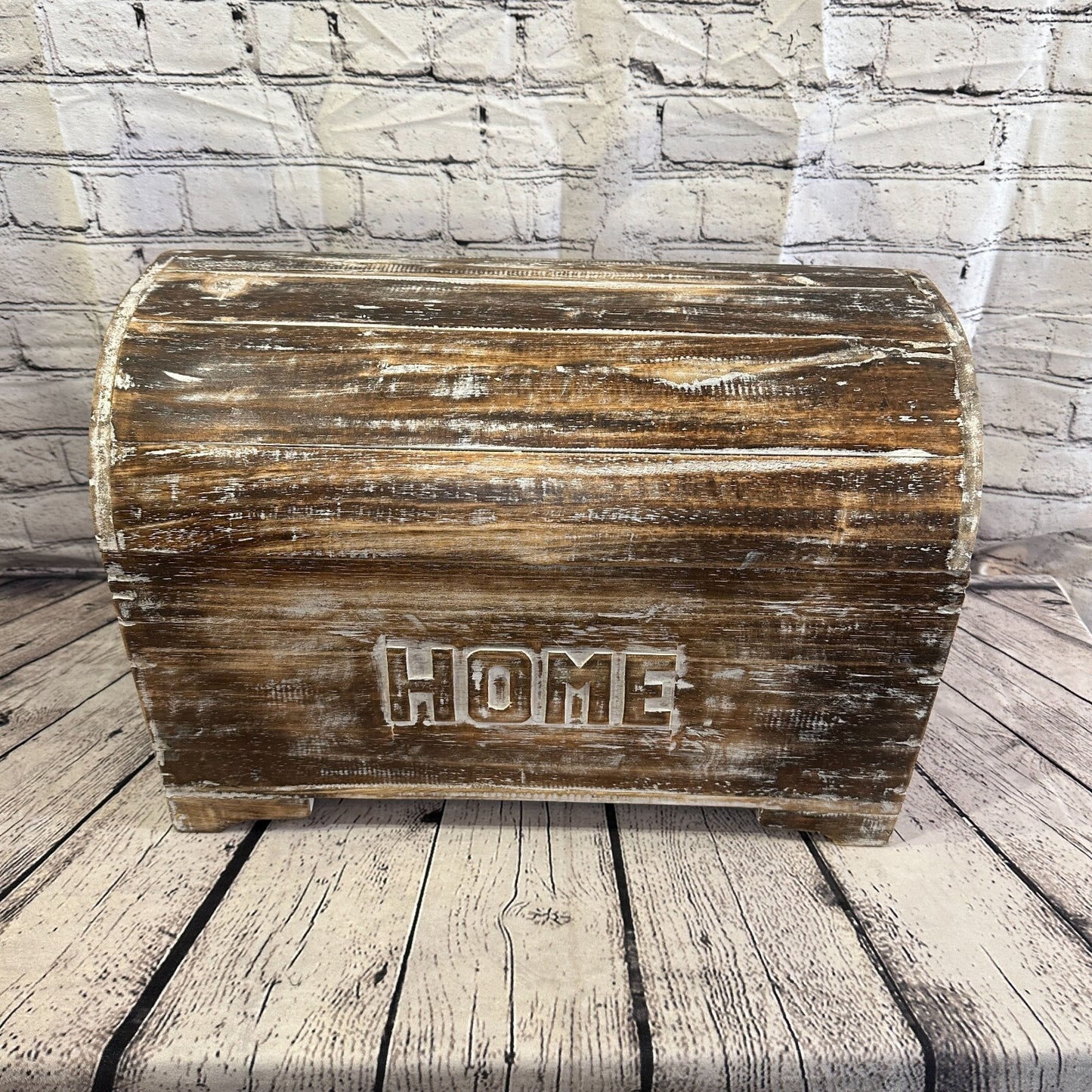 50cm x 35cm x 30cm Brown Home Wood Box Wooden Chest Storage Craft Handles Lid