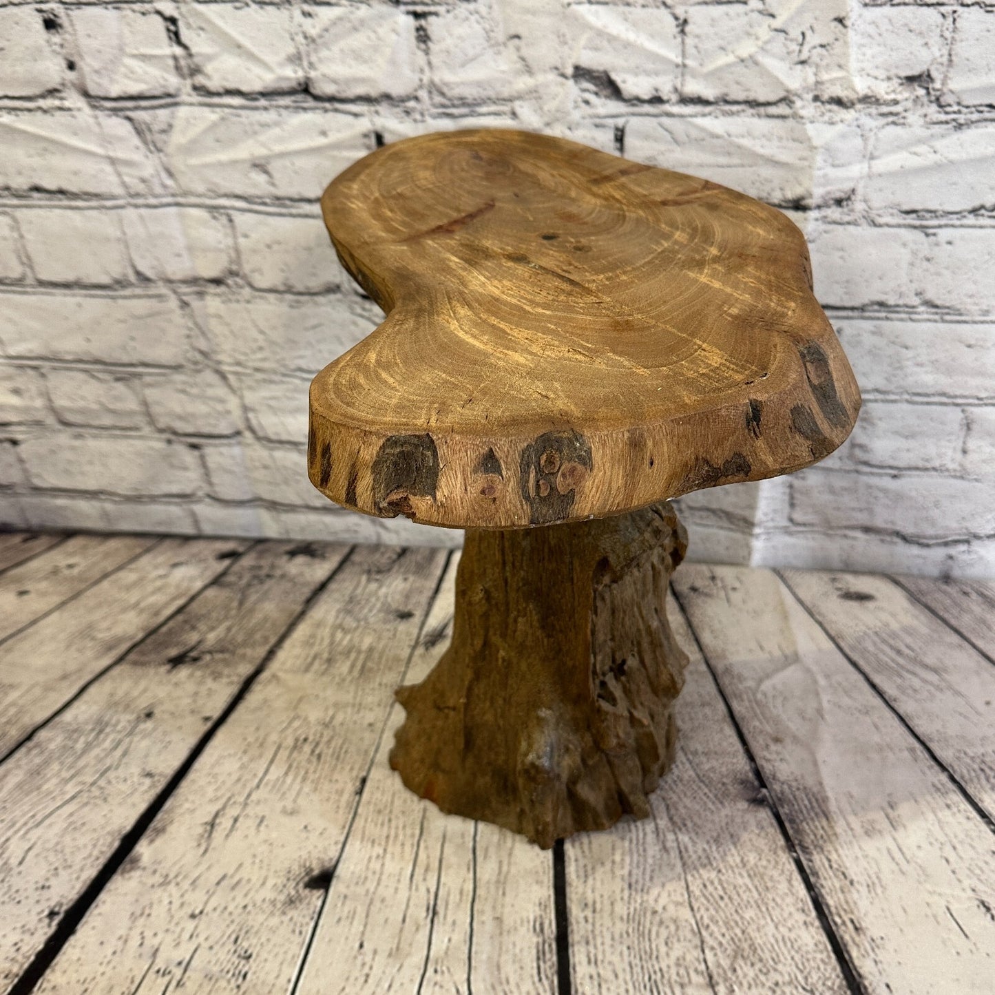 31cm x 30cm Teak Root Wood Mushroom Coffee Table Side Table Home Furniture No 15