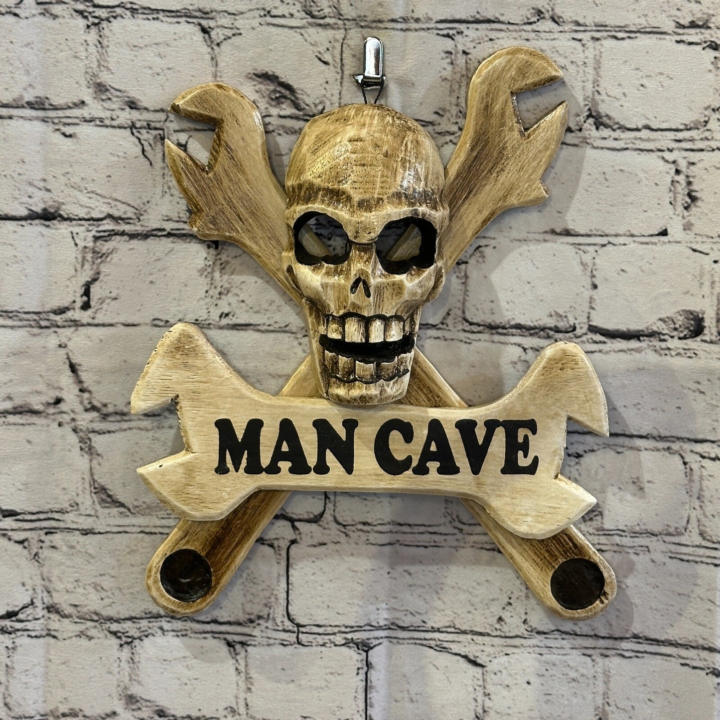 Skull & Crossbones Man Cave Mechanic Pirate Sign Door Plaque 30cm x 25cm