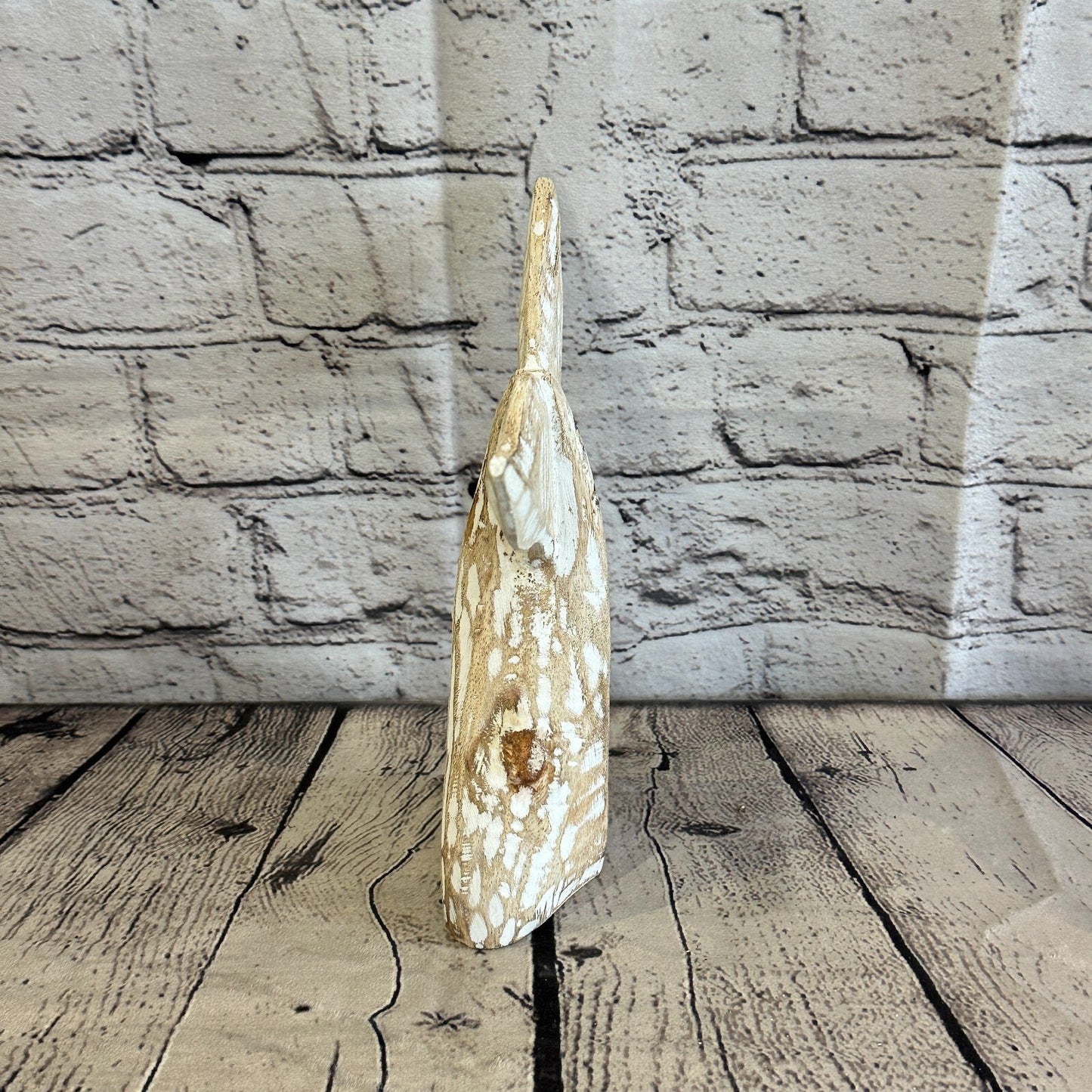 20cm x 18cm Whale Tail White Fish Wood Coastal Ocean Bathroom Decoration
