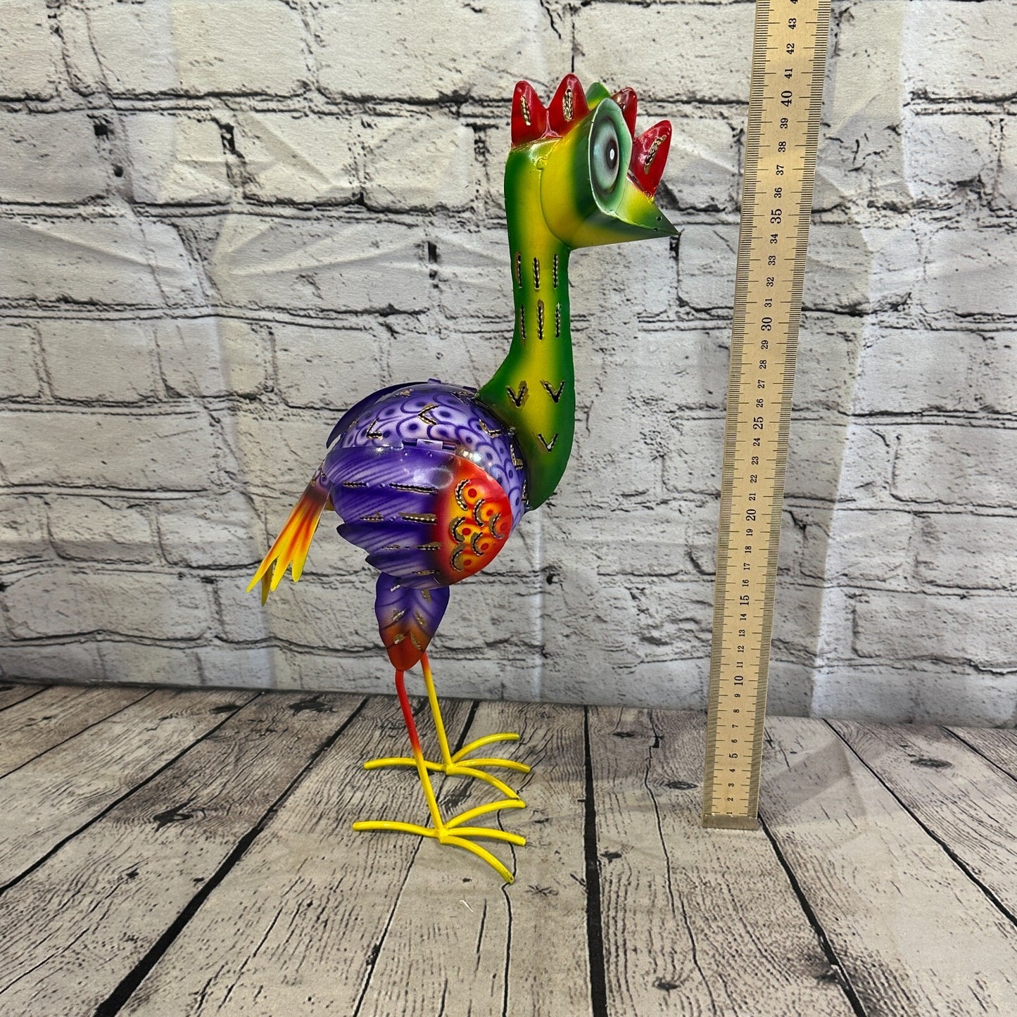 40cm x 20cm Purple Colour Emu Ostrich Cartoon Ornament Painted Statue Holder
