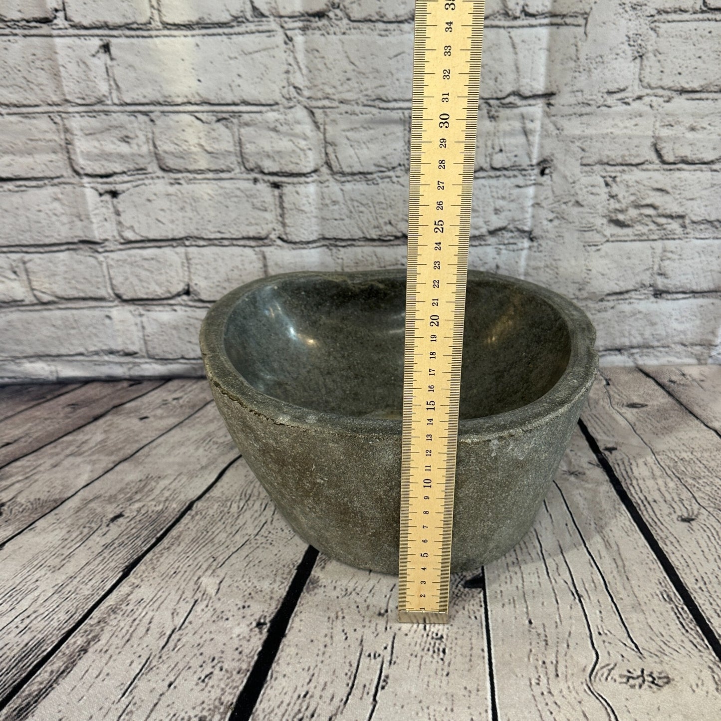 27cm x 24cm River Stone Sink Basin Bowl Natural for Bathroom Washroom Oval No 21