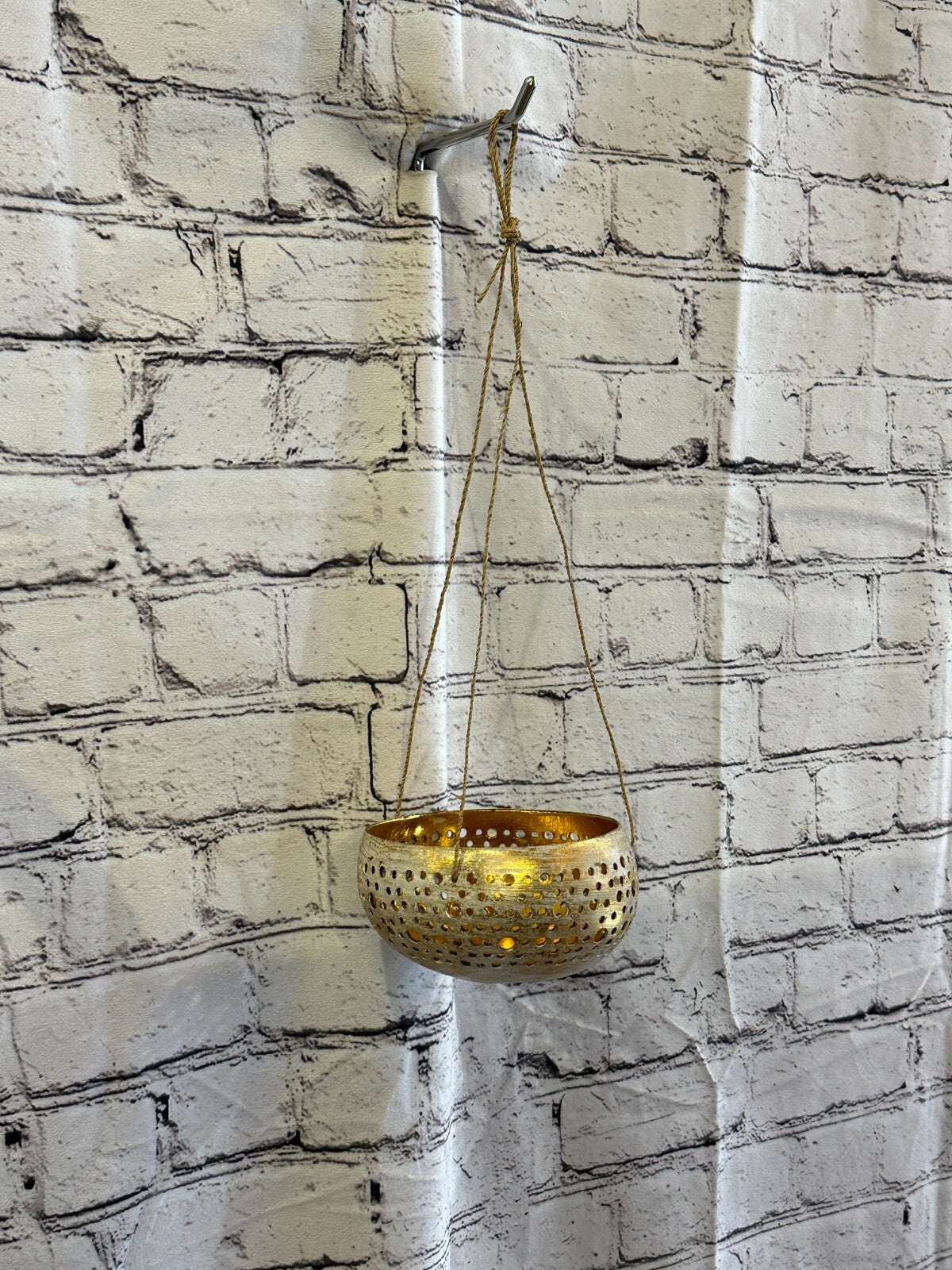 White Coconut Shell Hanging Basket Orchid Planter Balcony Decorative Vase