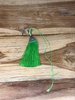 Large Green Tassel with Metal Top