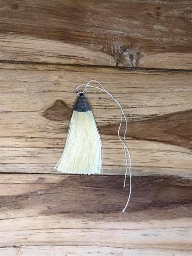 Large Cream Tassel with Metal Top with 2 threads from the Top