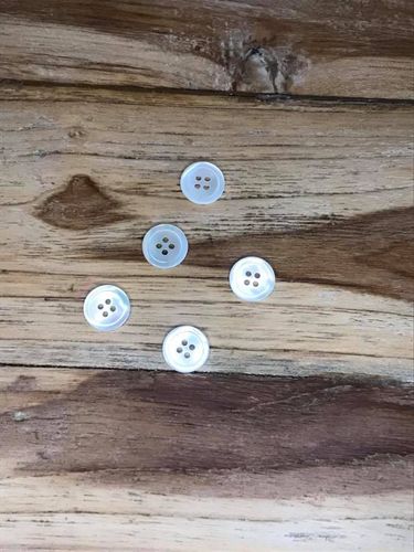 5 White Mother of Pearl with Bevelled Edge Buttons