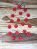 20 Red 4 hole Wooden Buttons
