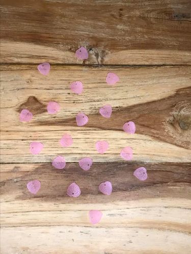 20 Small Pink Elm Leaf Lucite Bead