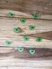 10 Green Bird Wooden Buttons