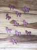10 Plum Coloured Horse Wooden Buttons