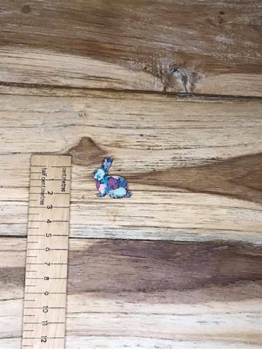 10 Purple and Blue Sploshes Rabbit Wooden Buttons