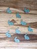 10 Turquoise Dotty Rabbit Wooden Buttons