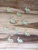 10 Green and Black Vertical Zigzag Rabbit Wooden Buttons