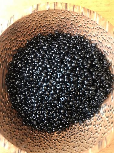 50 grams Black Glass Size 11 seed beads