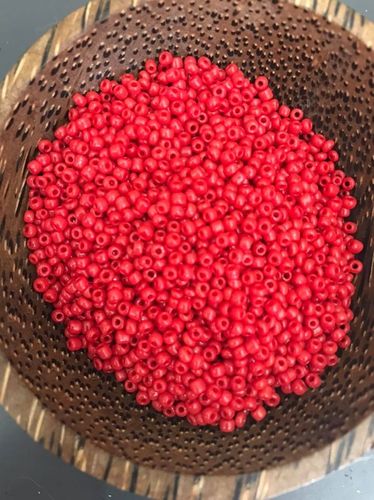 50 grams Coral Red Glass Size 11 seed beads