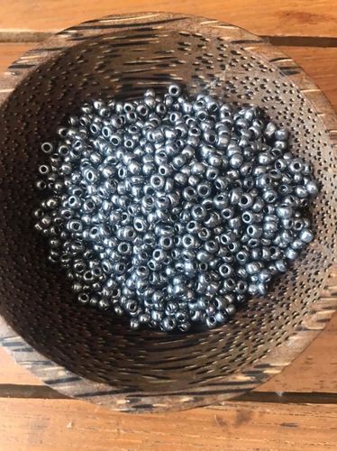 50 grams Gun Metal Glass Size 8 seed beads