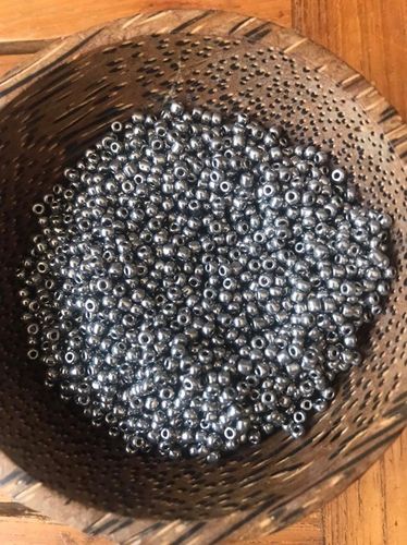 50 grams Gun Metal Glass Size 11 seed beads