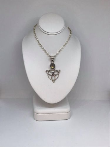 Labradorite Celtic Triangle 925 Silver Pendant