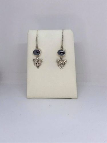 Hematite Celtic Triangle 925 Silver Earrings