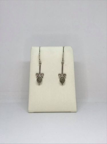 Prehnite Droplet Long 925 Silver Earrings