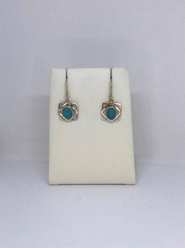 Amazonite Square 925 Silver Earrings
