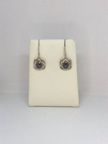 Hematite Square 925 Silver Earrings