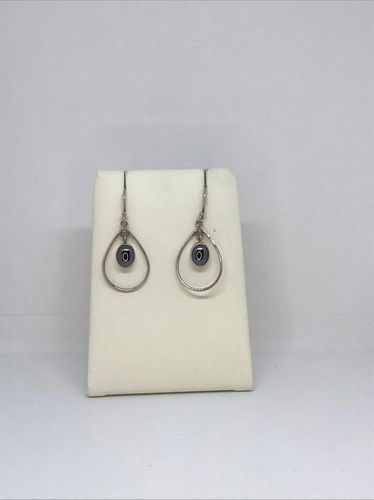 Hematite Small Loose Teardrop 925 Silver Earrings