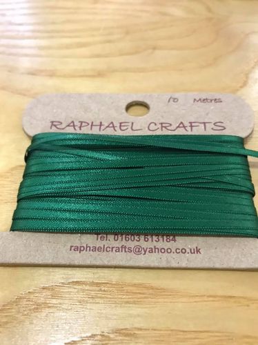 10 metres Forest Green 1/8th inch wide double facing satin ribbon
