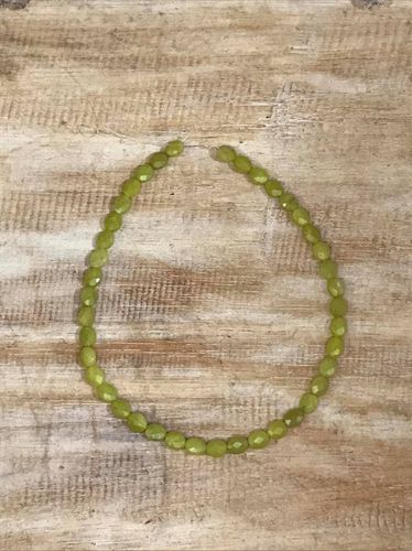 Olive Jade (serpentine) faceted oval beads 10mmx8mm .40cms