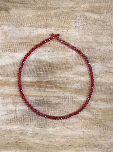 Bright Red 4 mm x 6mm Faceted Glass Beads 40 cm string 100 beads