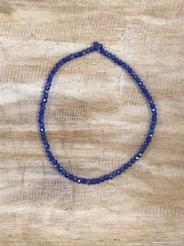 Mid Blue 4mmx6mm Faceted Glass Crystal Beads,40cm,100 beads