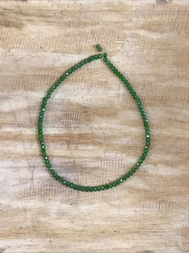 Mid Green Faceted Glass Crystal Beads,40cm long,100 beads